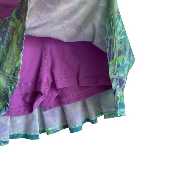 IVIVVA Lululemon 10 Set the Pace Pleated Skirt Skort Purple Blue Green Size 12 - Picture 2 of 7